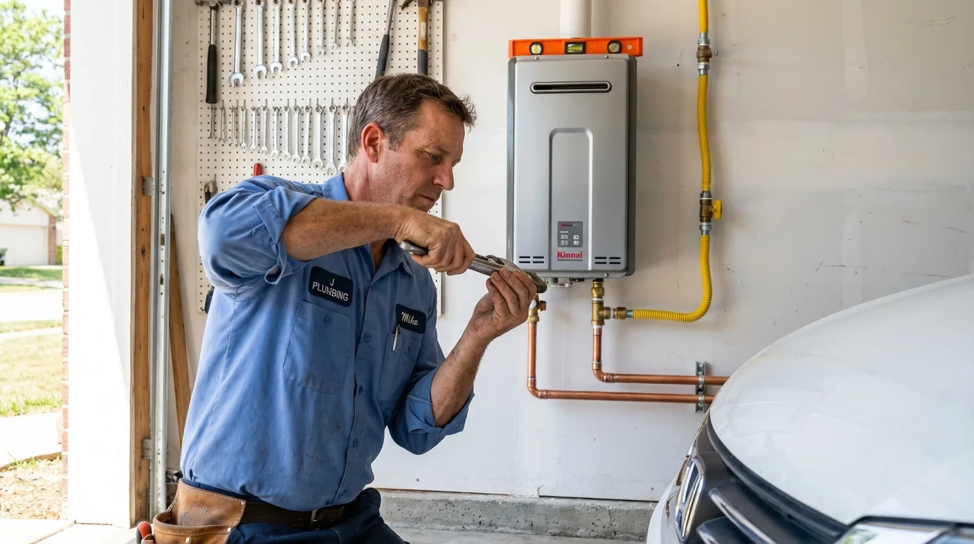 Tankless water heater installation by a Johns Plumbing LLC plumber in Homedale